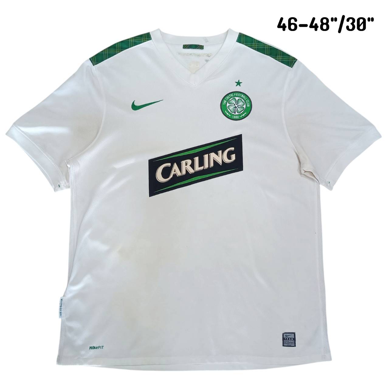 NIKE Celtic Cup 2009 - 2010 JERSEY football Shirt size L white, second hand, good condition