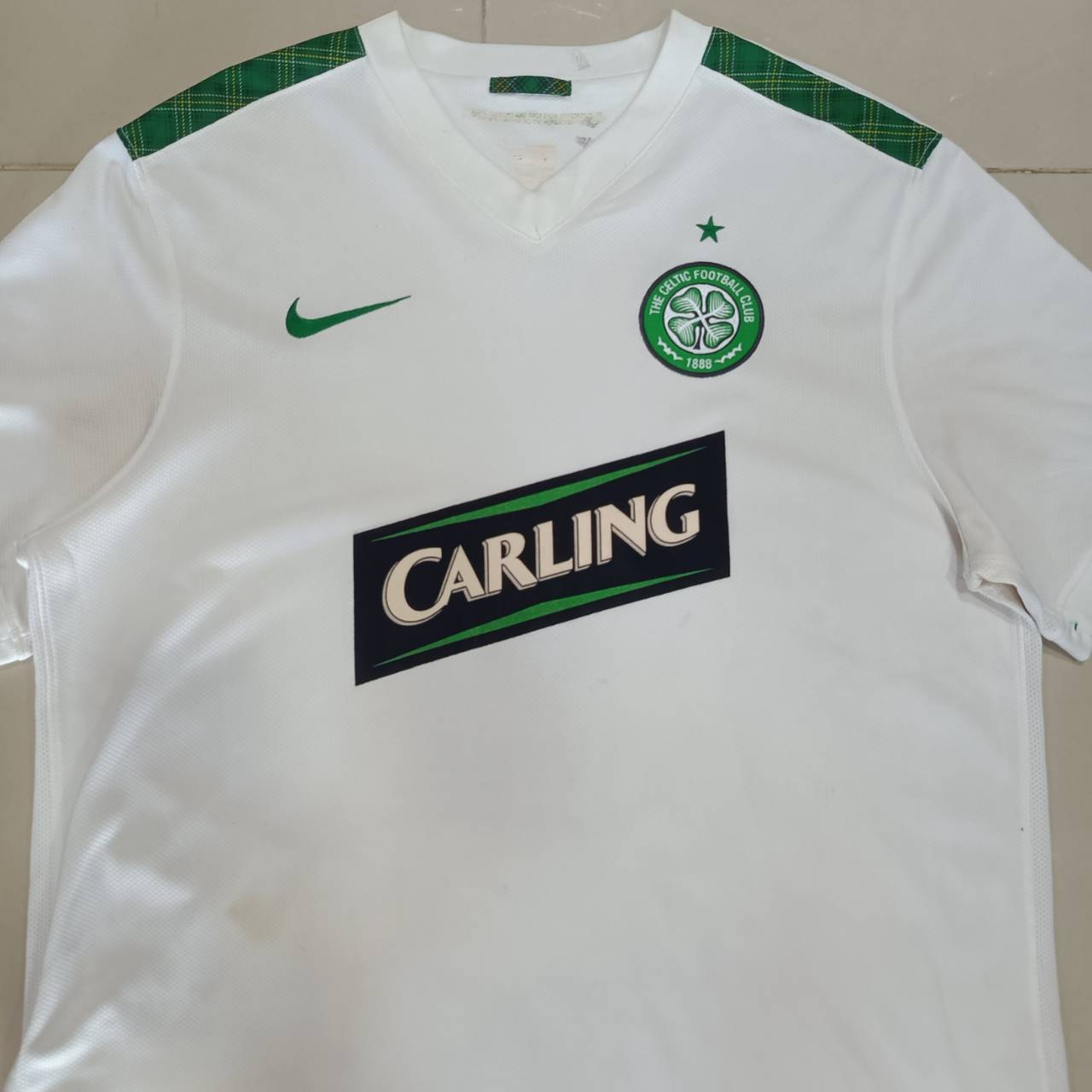 NIKE Celtic Cup 2009 - 2010 JERSEY football Shirt size L white, second hand, good condition