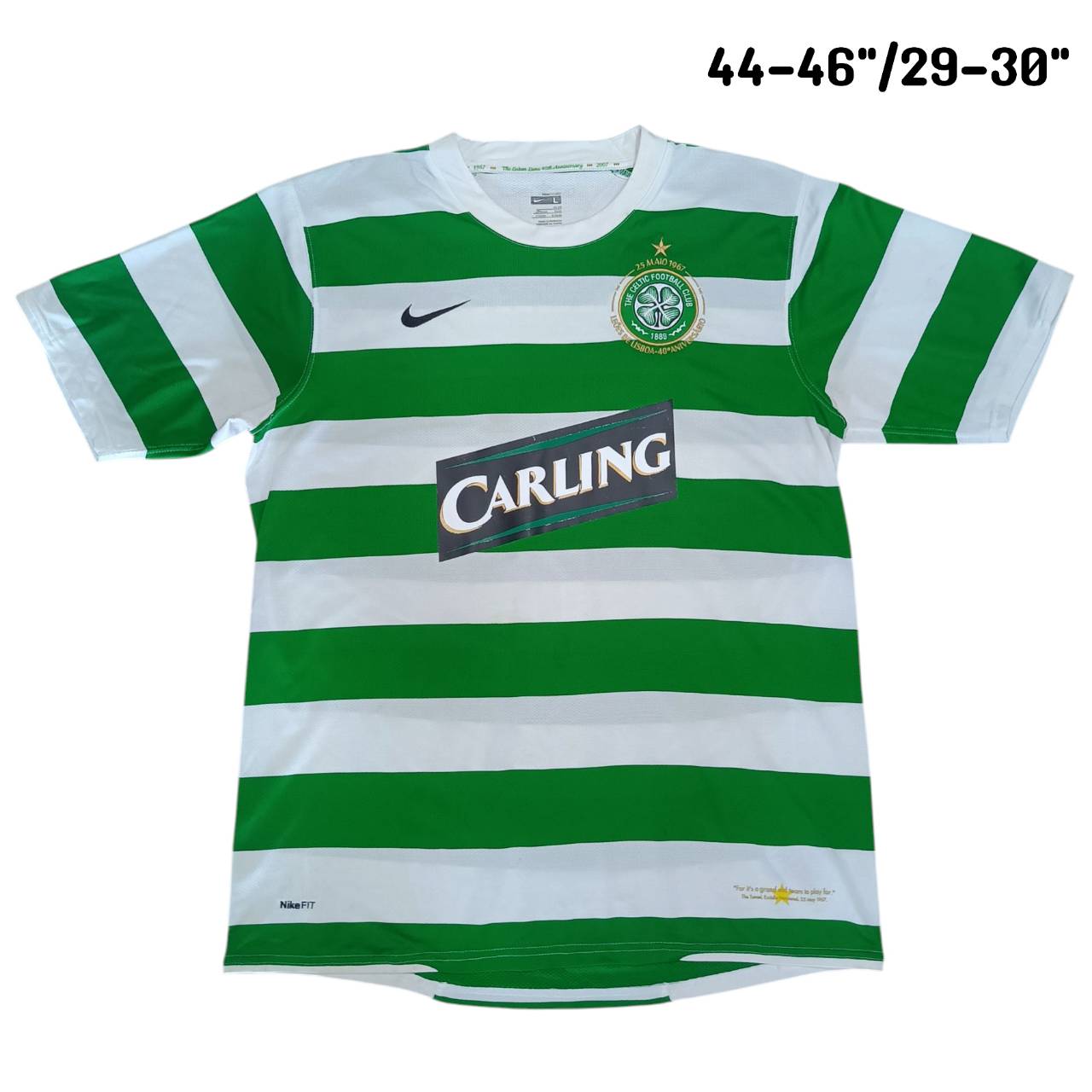 NIKE 2007-08 CELTIC NAKAMURA#25 JERSEY football Shirt size L green and white, second hand, very good condition