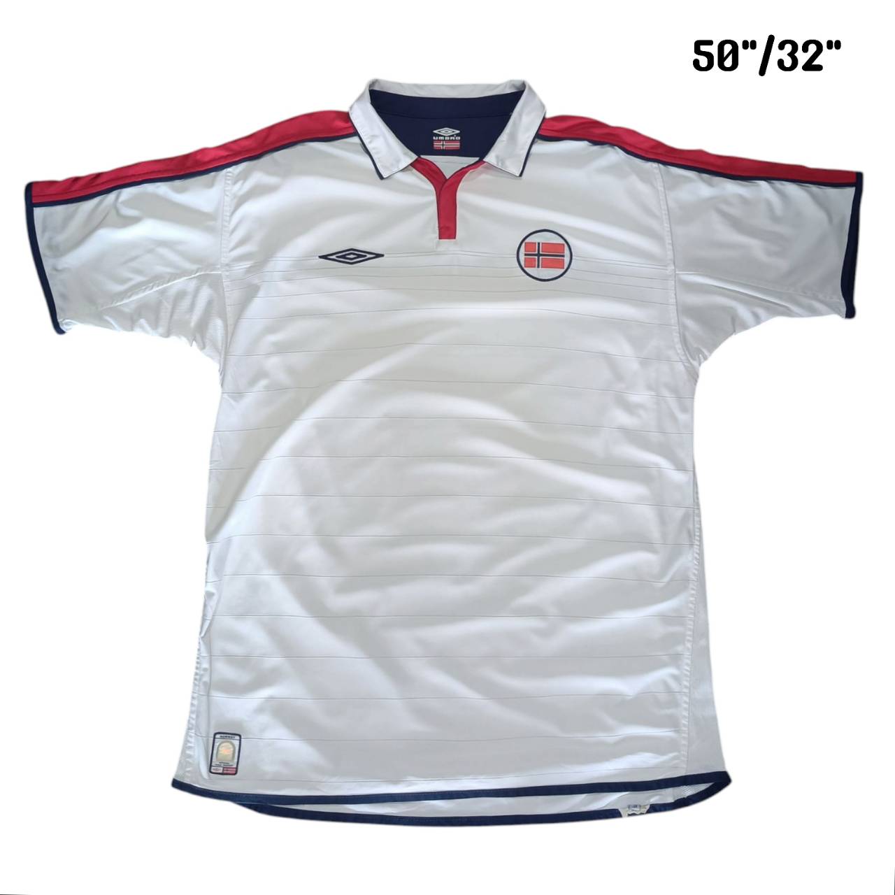 Norway 2002-03 Away umbro jersey football Shirt size XL white, second hand, good condition