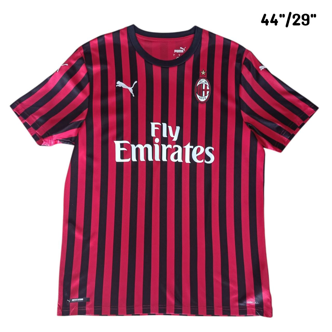 PUMA 2019/20 AC Milan Home jersey football Shirt size L red and black football shirt, second hand, very good condition