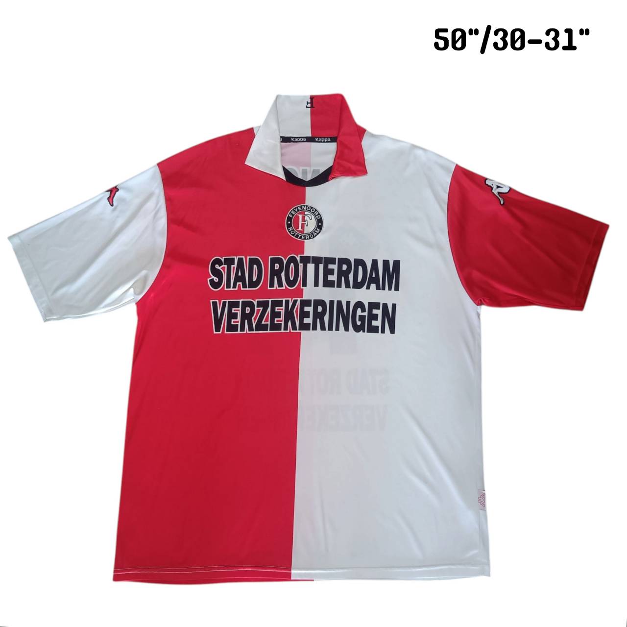 KAPPA 2001-2002 Feyenoord Home Jersey Shinji Ono JERSEY football Shirt size XL white and red, second hand, very good condition