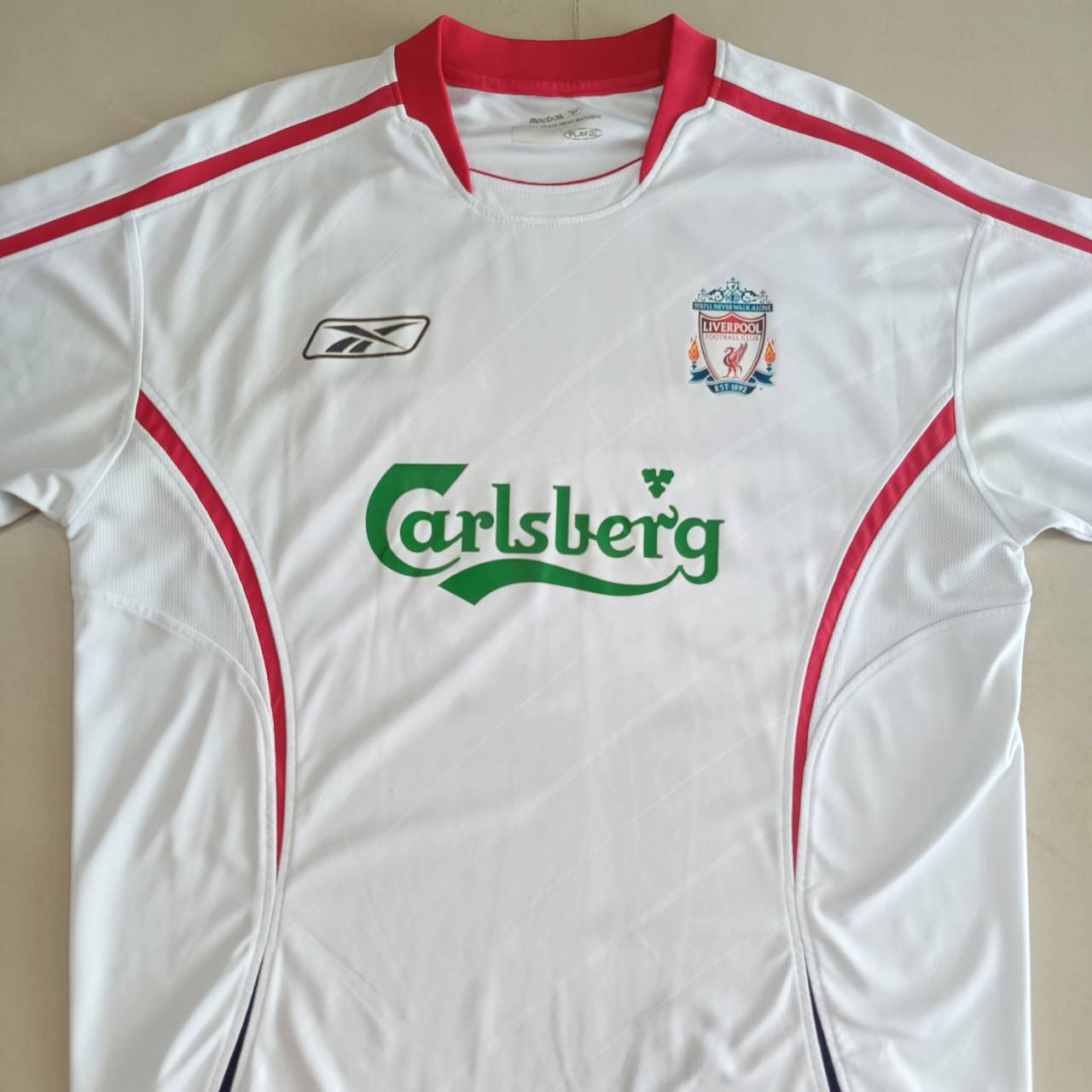 REEBOK Liverpool 2005-06 JERSEY football Shirt SIZE L white, second hand, good condition