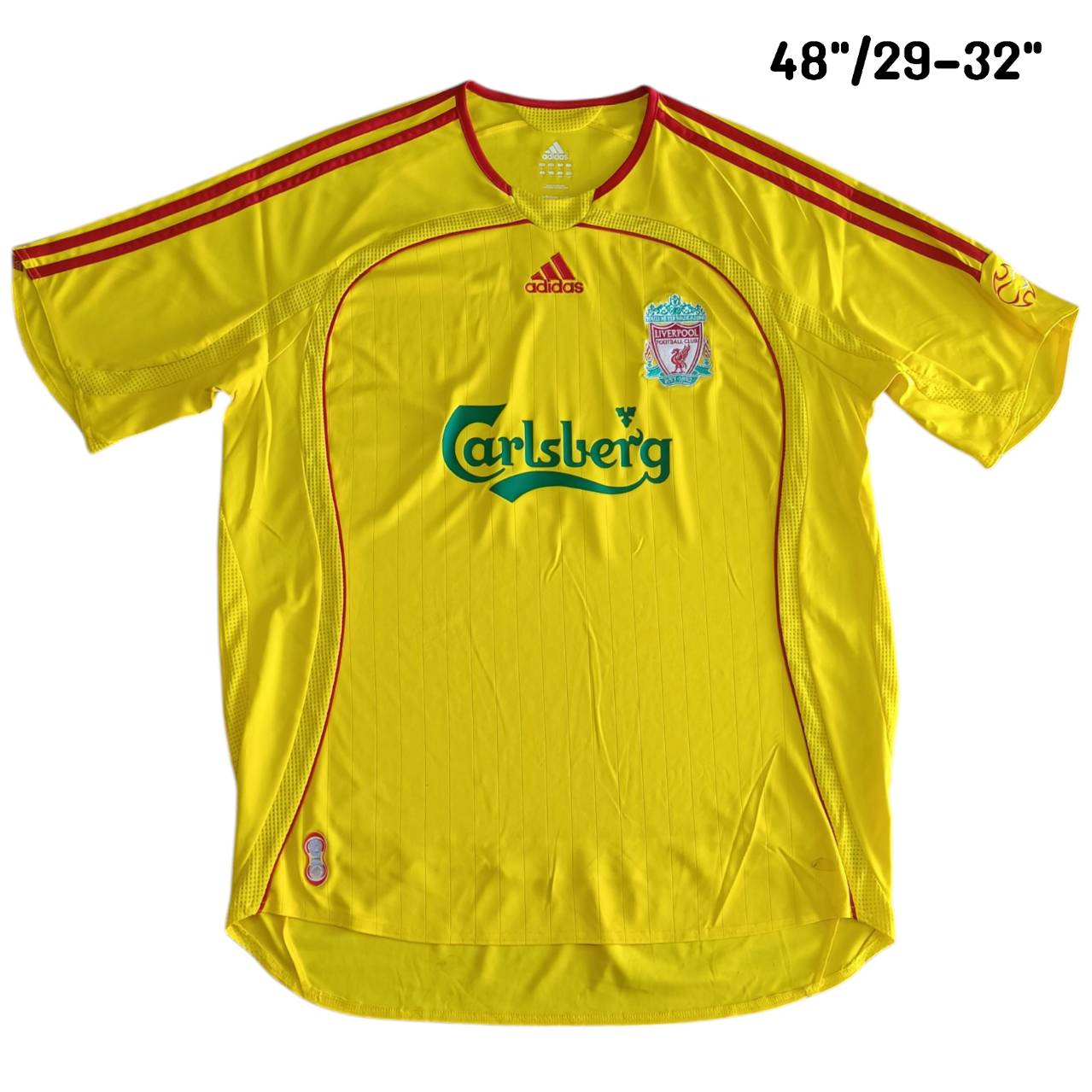 ADIDAS Liverpool 2006-07 JERSEY football Shirt SIZE L yellow, second hand, very good condition