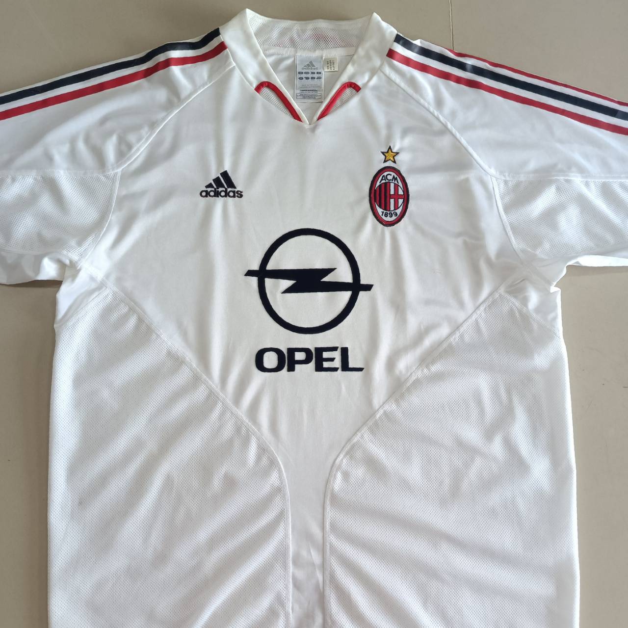 Vintage Adidas AC Milan 2004-05 JERSEY football Shirt SIZE L White Second Hand, Very Good Condition