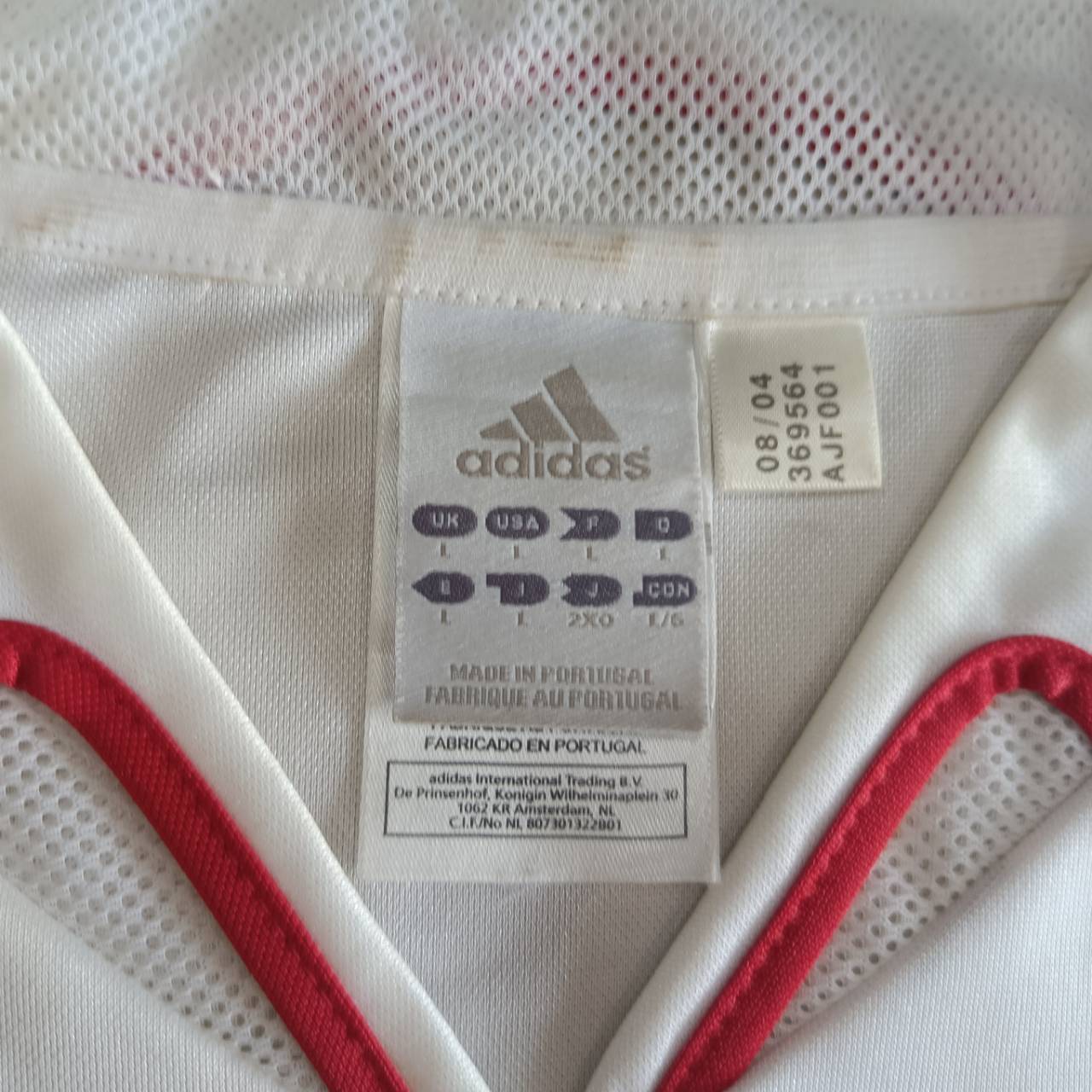 Vintage Adidas AC Milan 2004-05 JERSEY football Shirt SIZE L White Second Hand, Very Good Condition
