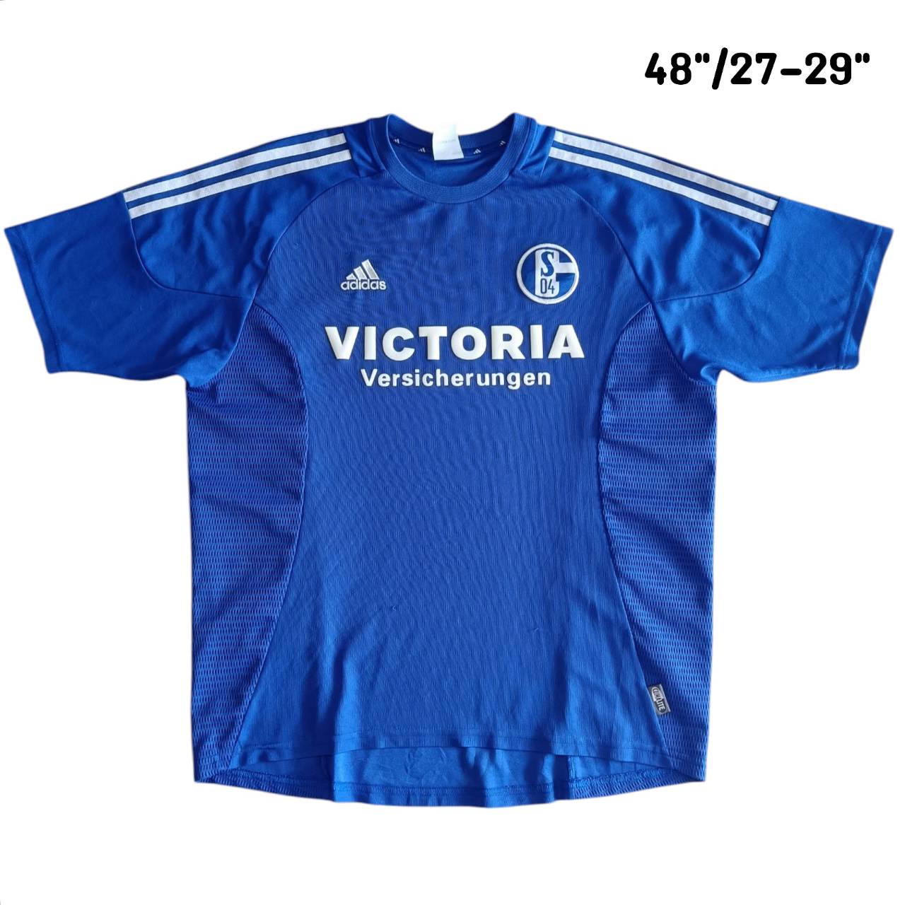 Vintage ADIDAS FC Schalke 04 Home 2002/2004 vintage JERSEY football Shirt SIZE L blue, second hand, good condition