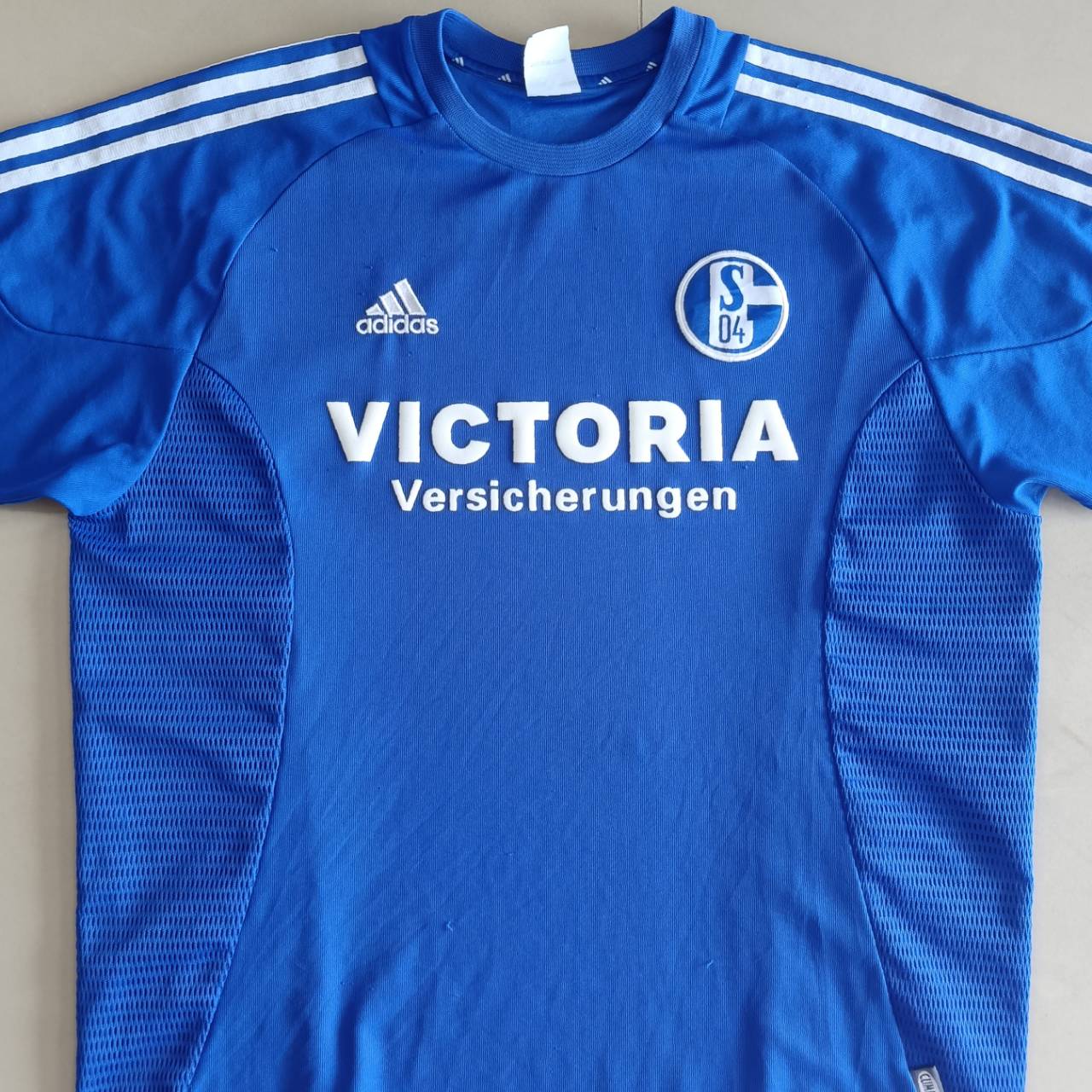 Vintage ADIDAS FC Schalke 04 Home 2002/2004 vintage JERSEY football Shirt SIZE L blue, second hand, good condition