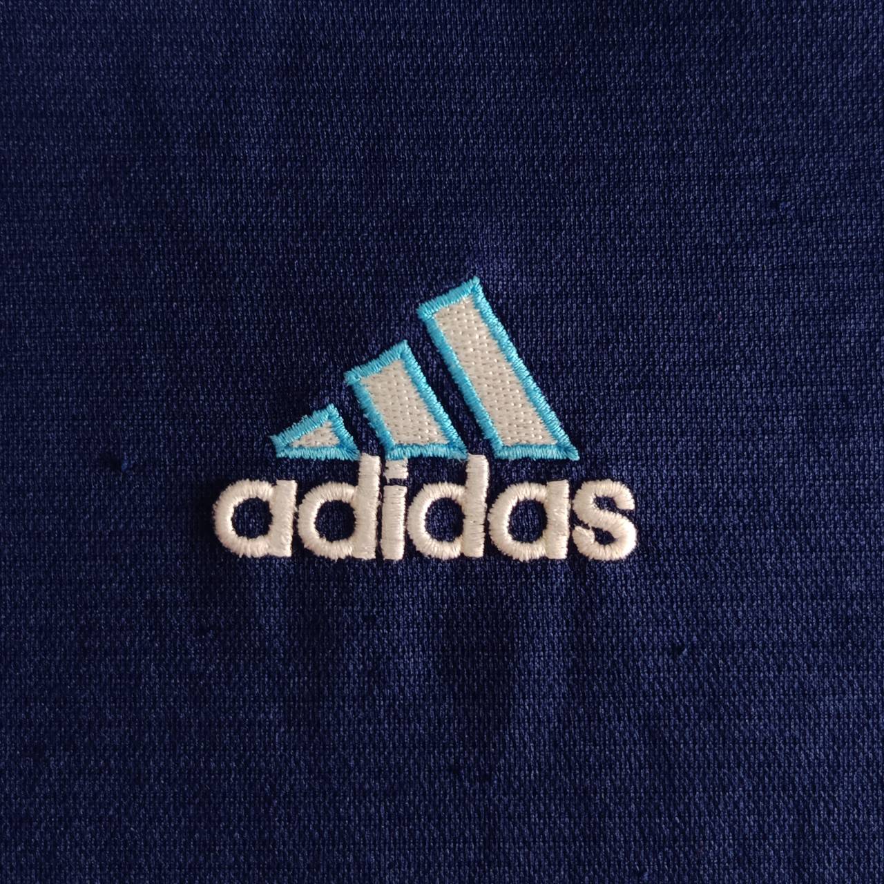 Vintage Adidas Olympic Marseille 1999 - 2000 football shirt, navy blue, second hand, some scratches and nicks
