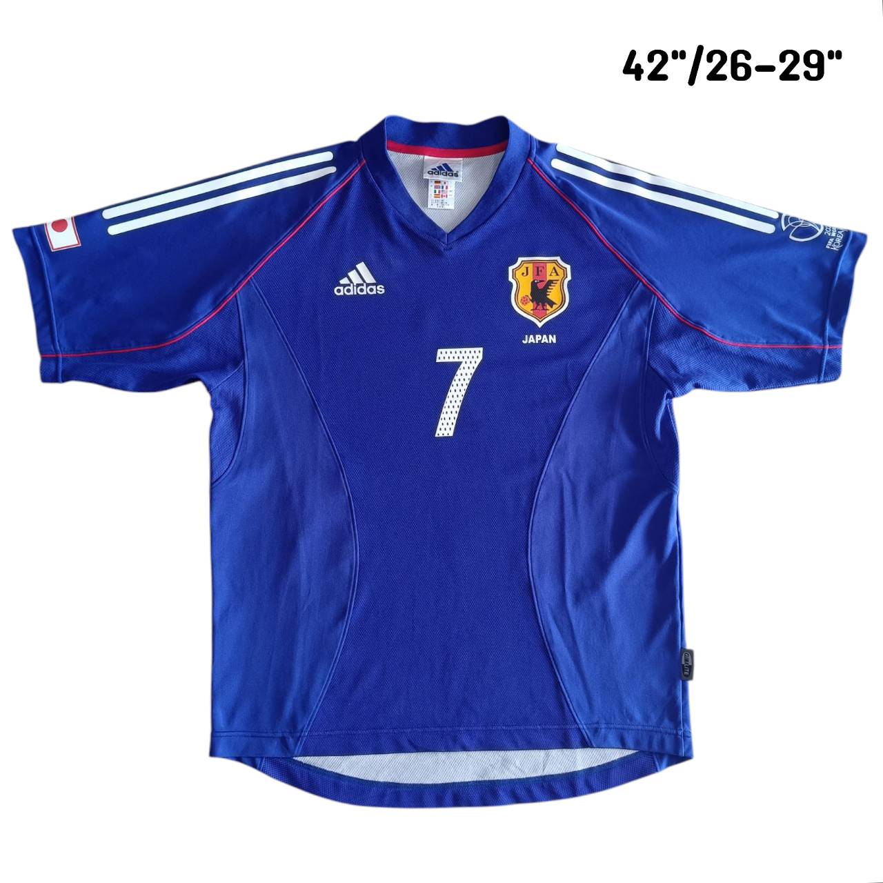 ADIDAS JAPAN 2002-04 NAKATA#7 JERSEY football Shirt size M blue, second hand, very good condition