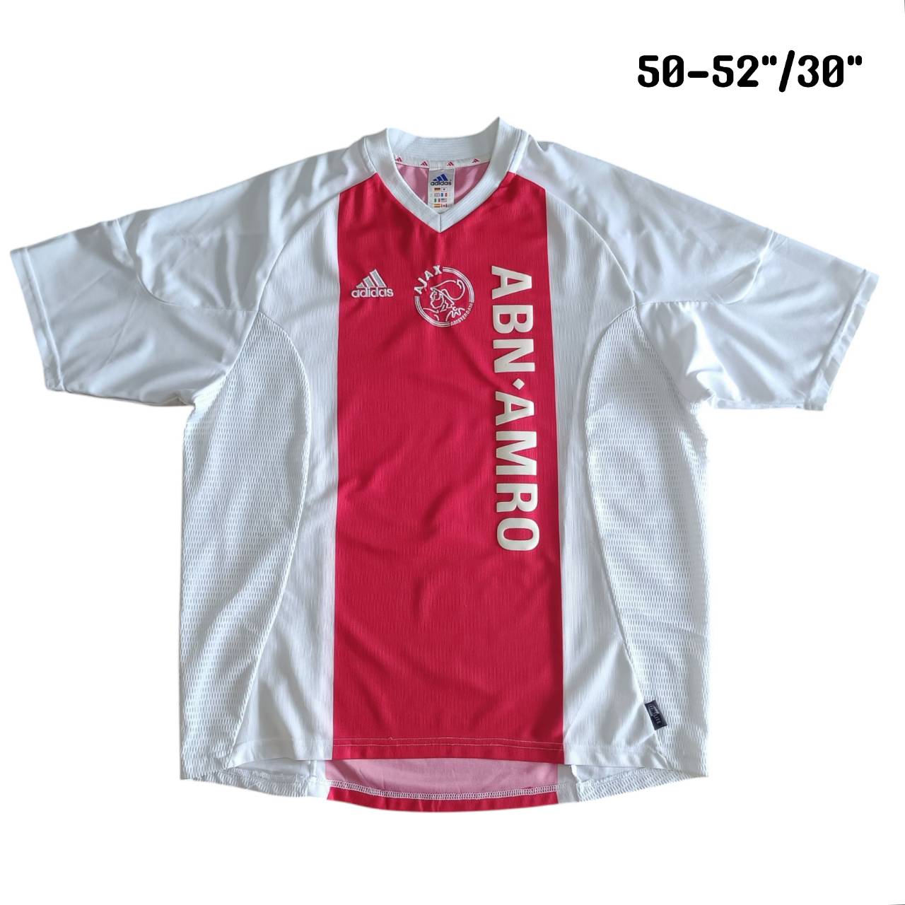 VINTAGE ADIDAS AJAX 2002-03 JERSEY football Shirt size XL Red and white, second hand, very good condition