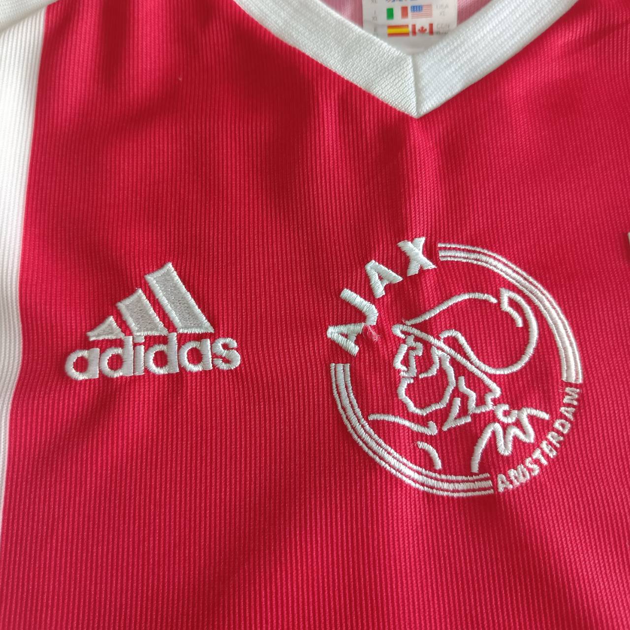 VINTAGE ADIDAS AJAX 2002-03 JERSEY football Shirt size XL Red and white, second hand, very good condition