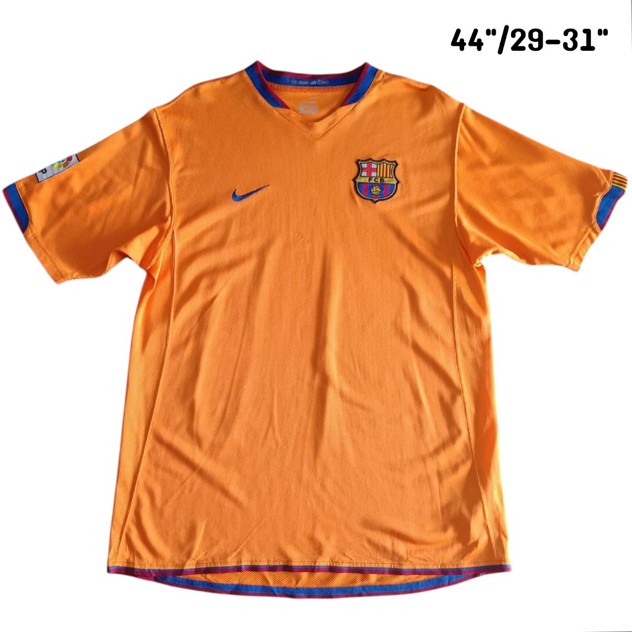 NIKE 2007-08 FC Barcelona Home JERSEY football Shirt size L Orange, second hand, very good condition