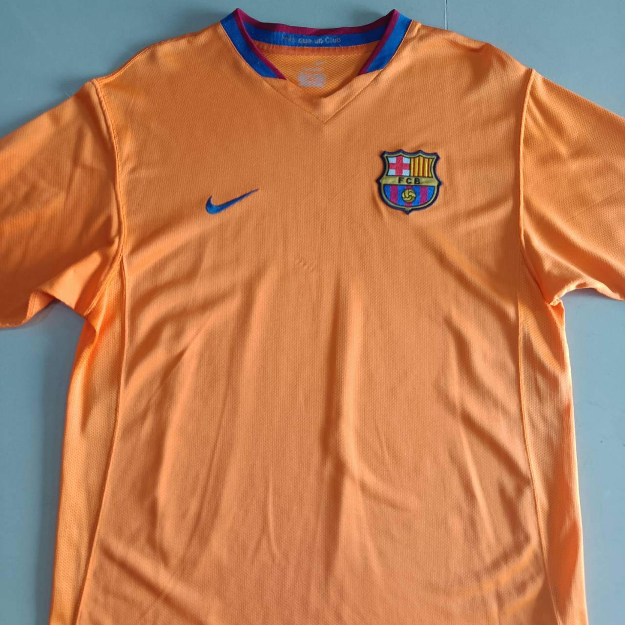 NIKE 2007-08 FC Barcelona Home JERSEY football Shirt size L Orange, second hand, very good condition