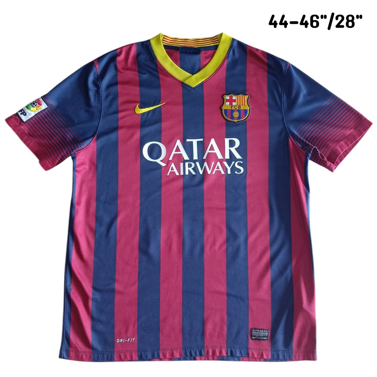 NIKE 2013-14 Barcelona Home JERSEY football Shirt size L Navy red, second hand, very good condition