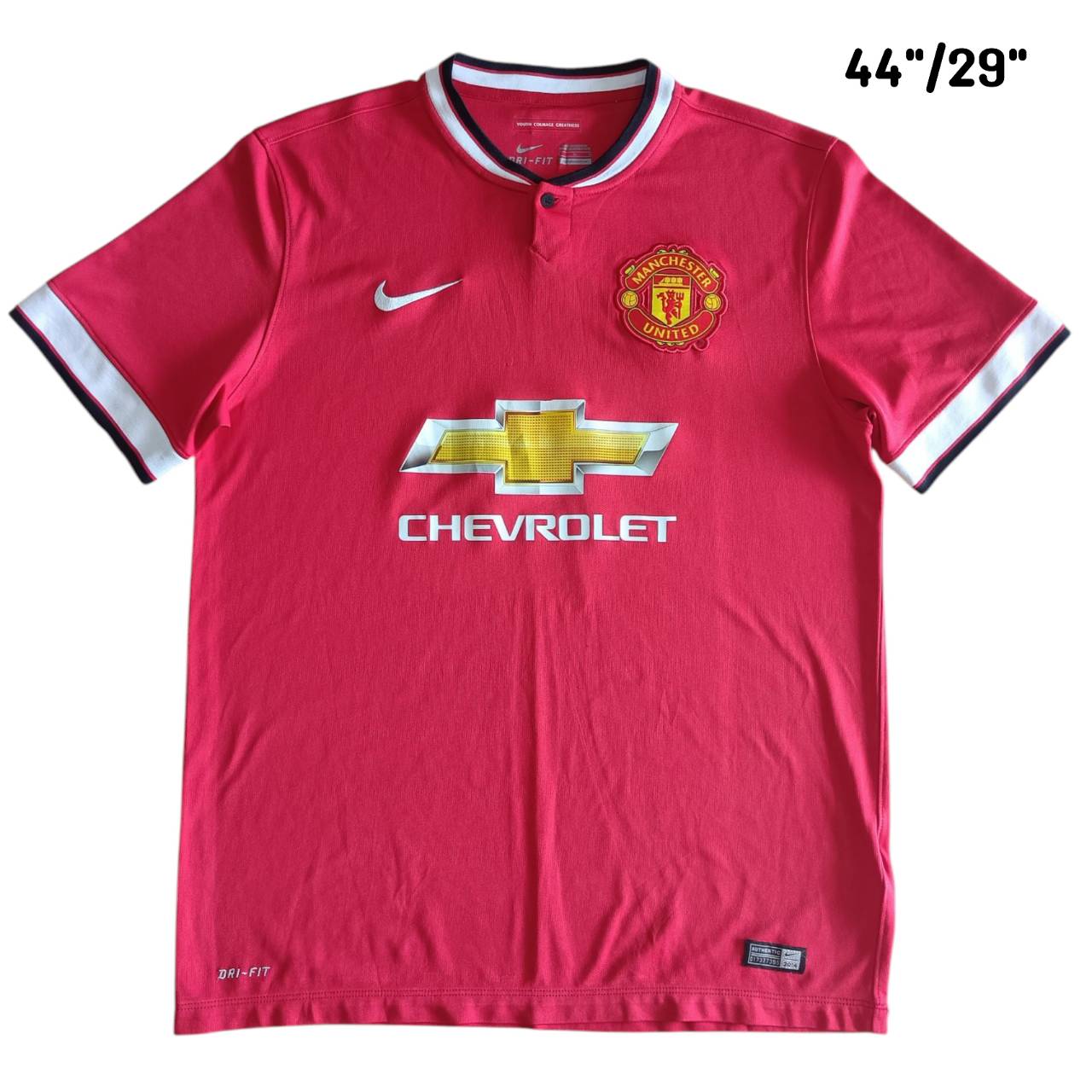 NIKE MANCHESTER UNITED 2014-15 JERSEY football Shirt size L Red, second hand, very good condition