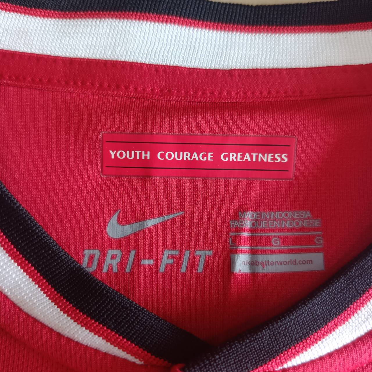 NIKE MANCHESTER UNITED 2014-15 JERSEY football Shirt size L Red, second hand, very good condition