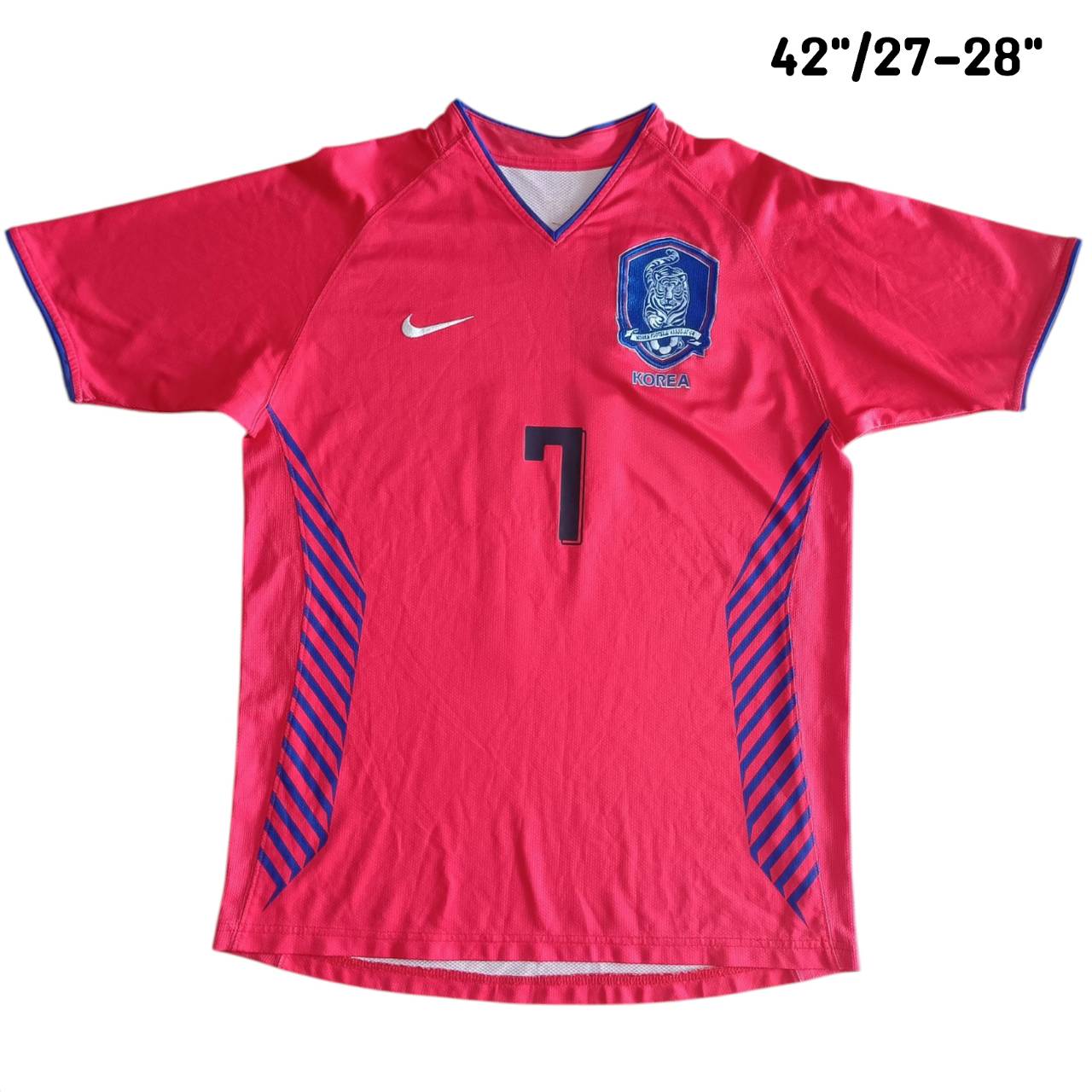 NIKE maglia Korea Park Ji Sung#7 WC 2006 Japan Korea JERSEY football Shirt size M Pink, second hand, good condition