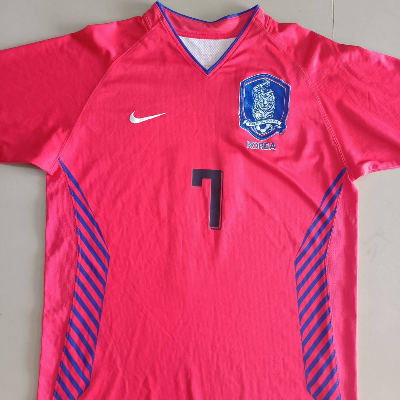NIKE maglia Korea Park Ji Sung#7 WC 2006 Japan Korea JERSEY football Shirt size M Pink, second hand, good condition