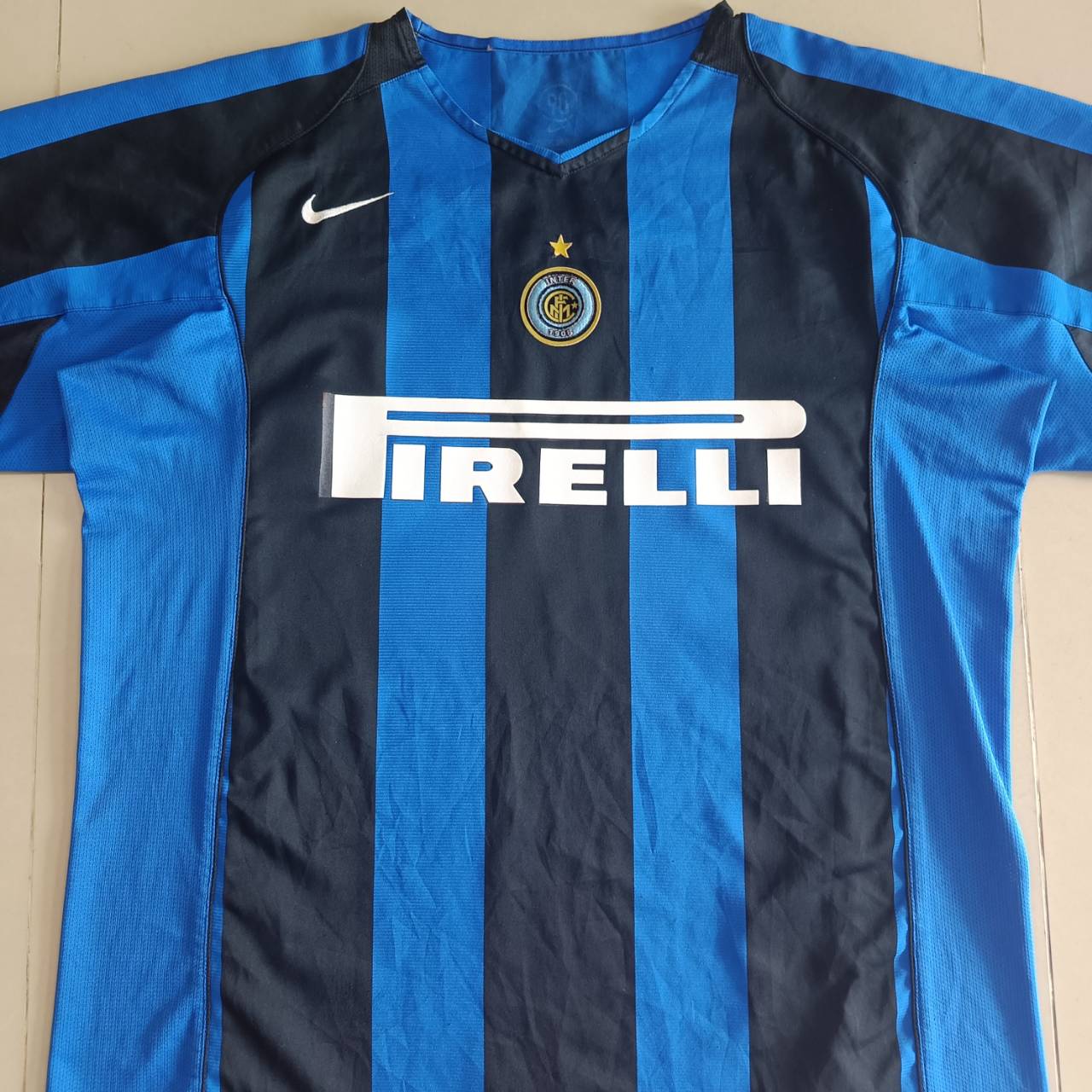 VINTAGE NIKE INTER MILAN 2004-05 home JERSEY football Shirt size XL Blue-black, second hand, good condition