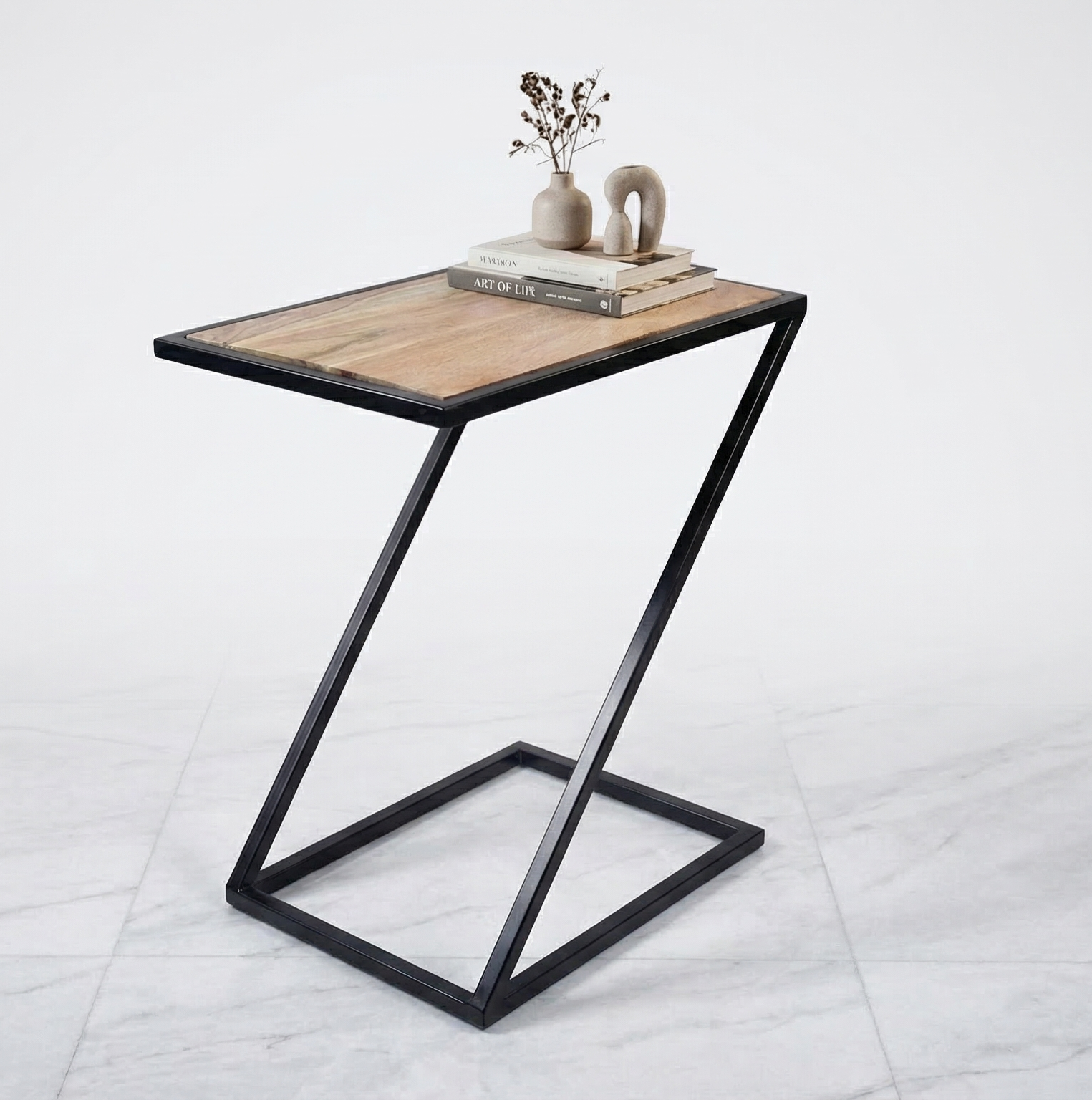 Black Metal Side Table 