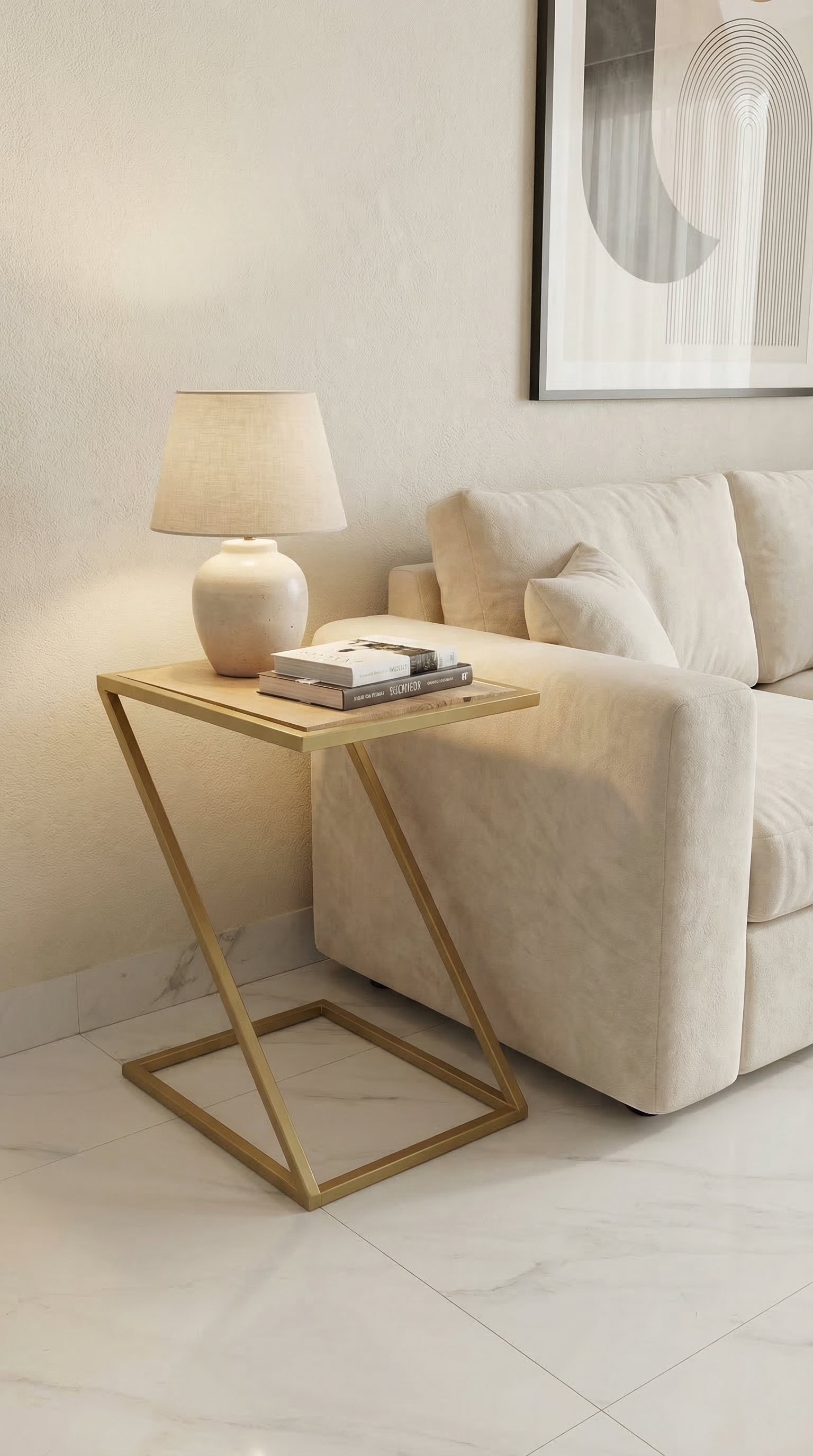 Metal Side Table ,Wooden Top