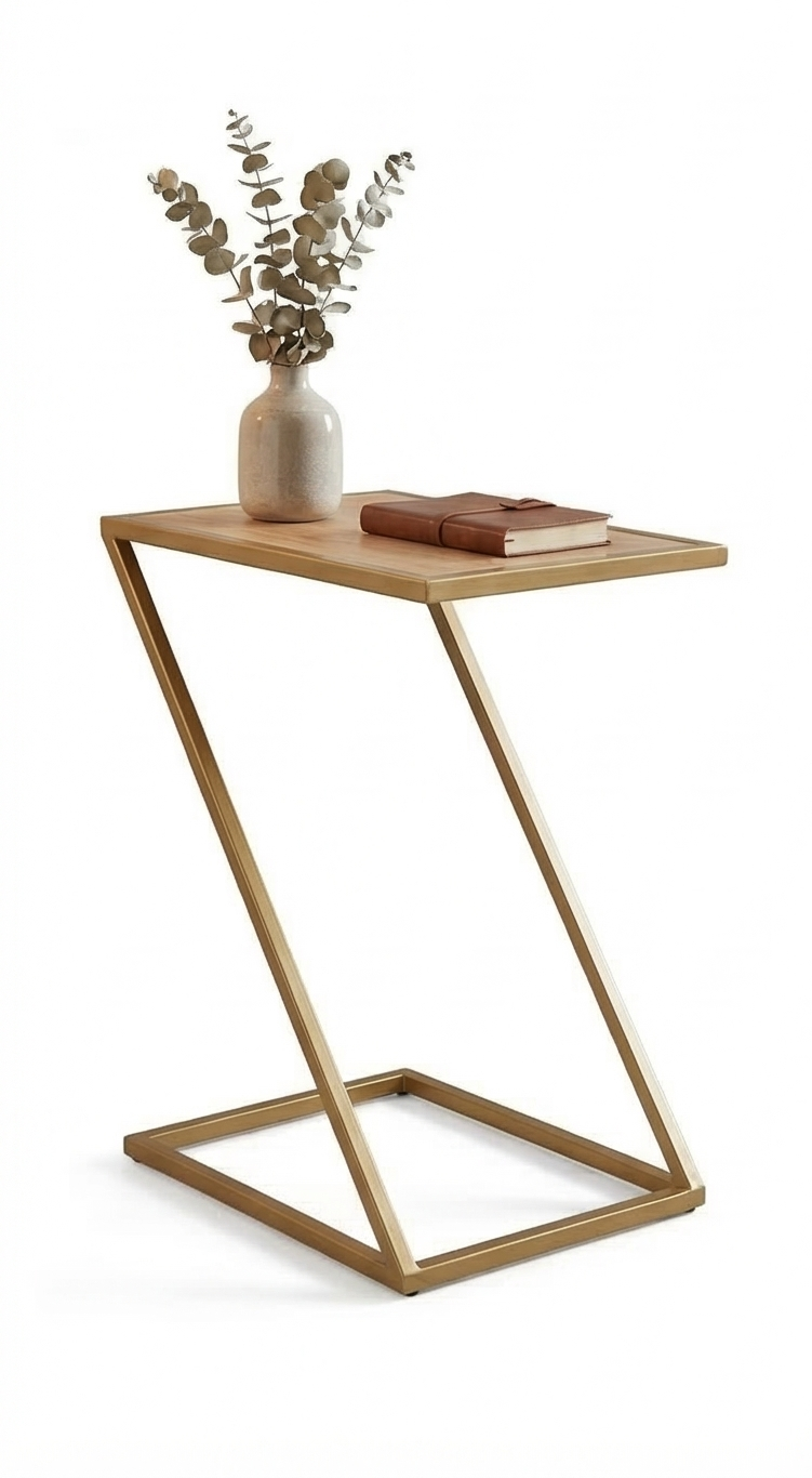 Metal Side Table ,Wooden Top