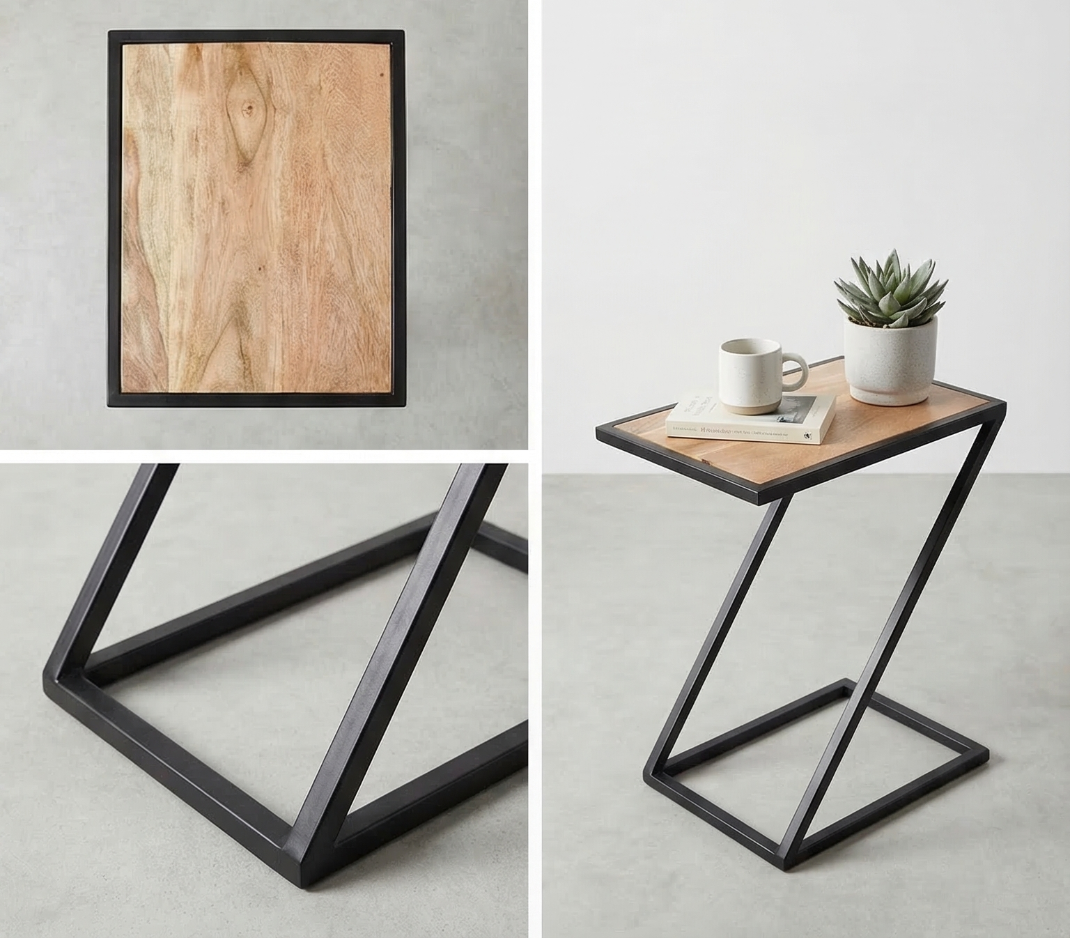 Black Metal Side Table 