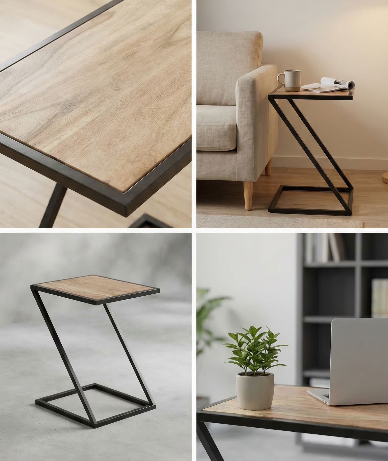 Black Metal Side Table 