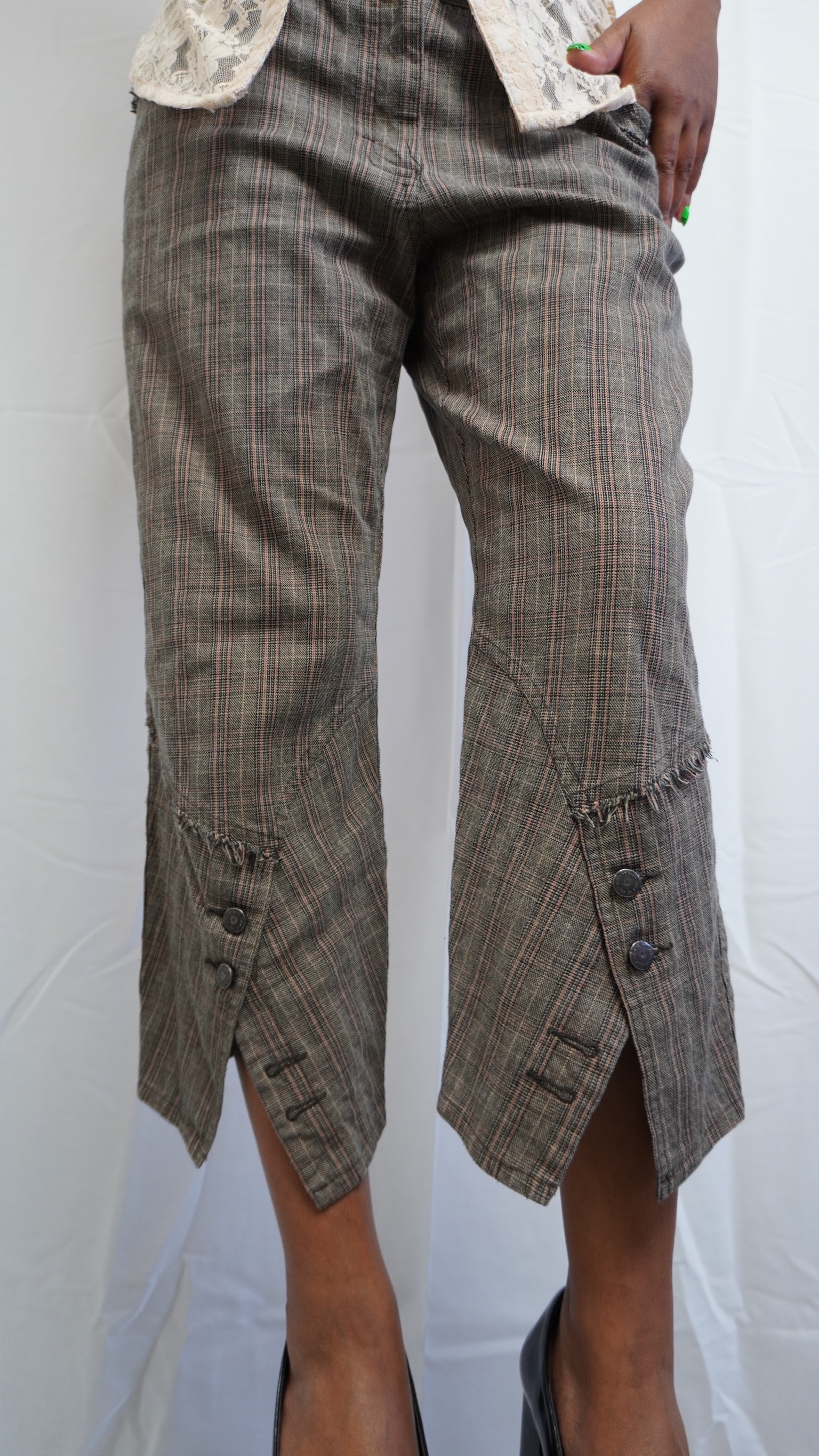 Plaid Cropped Pants