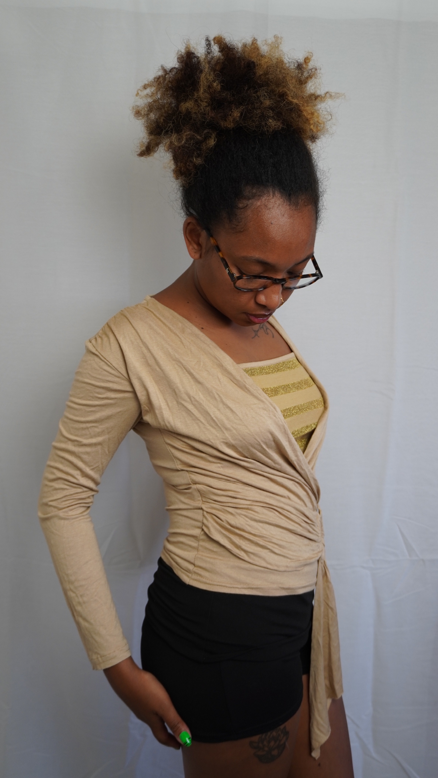 Beige Wrap Cardigan