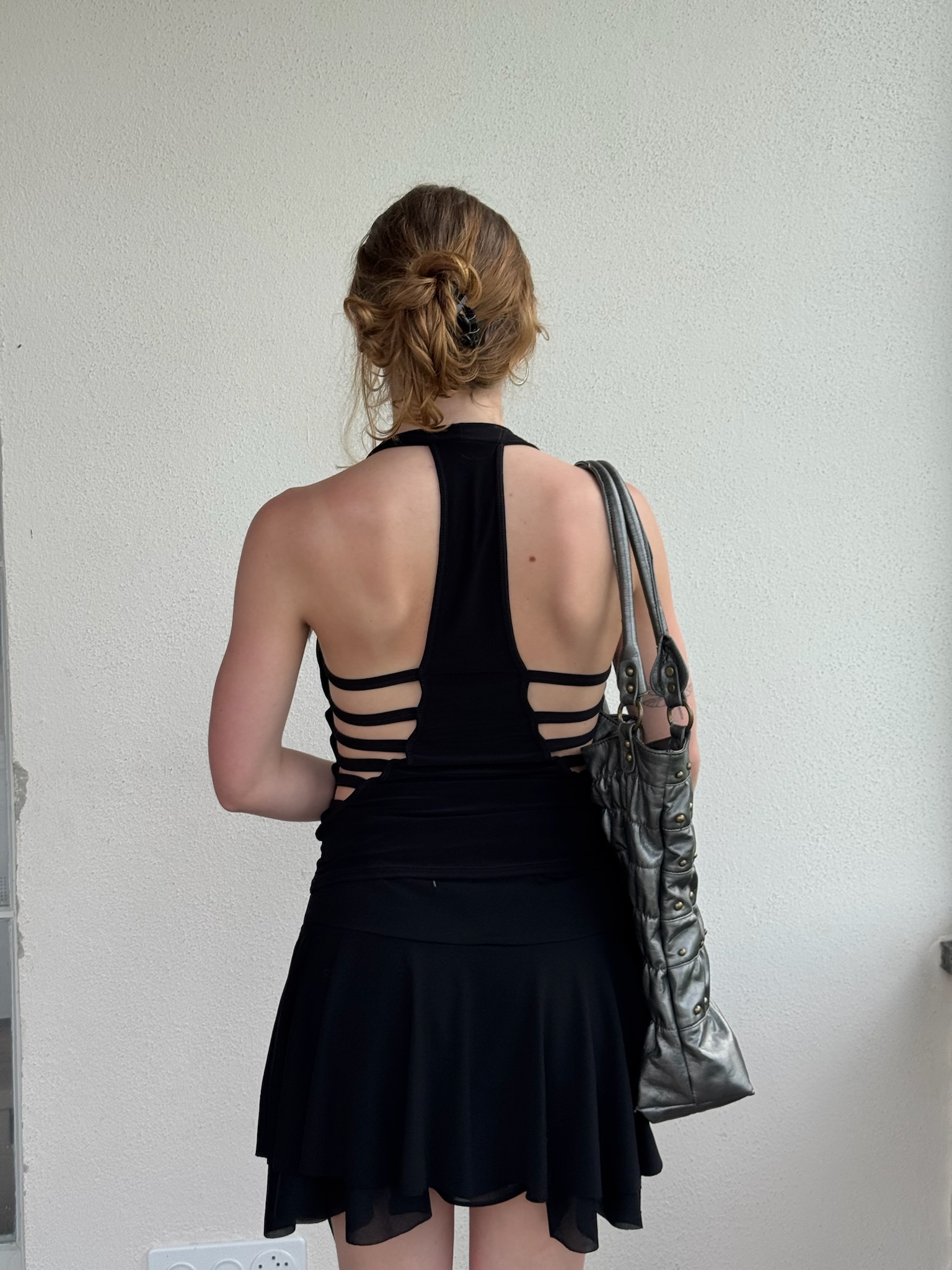 Black Backless Two-Piece
