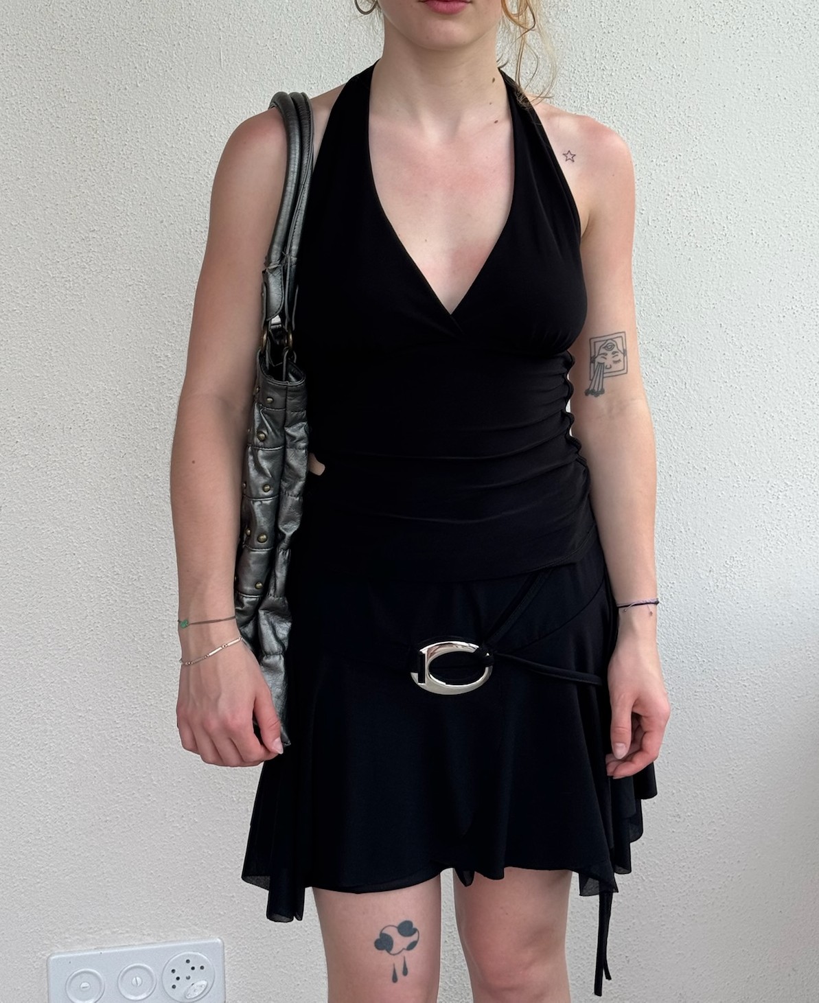 Black Backless Two-Piece