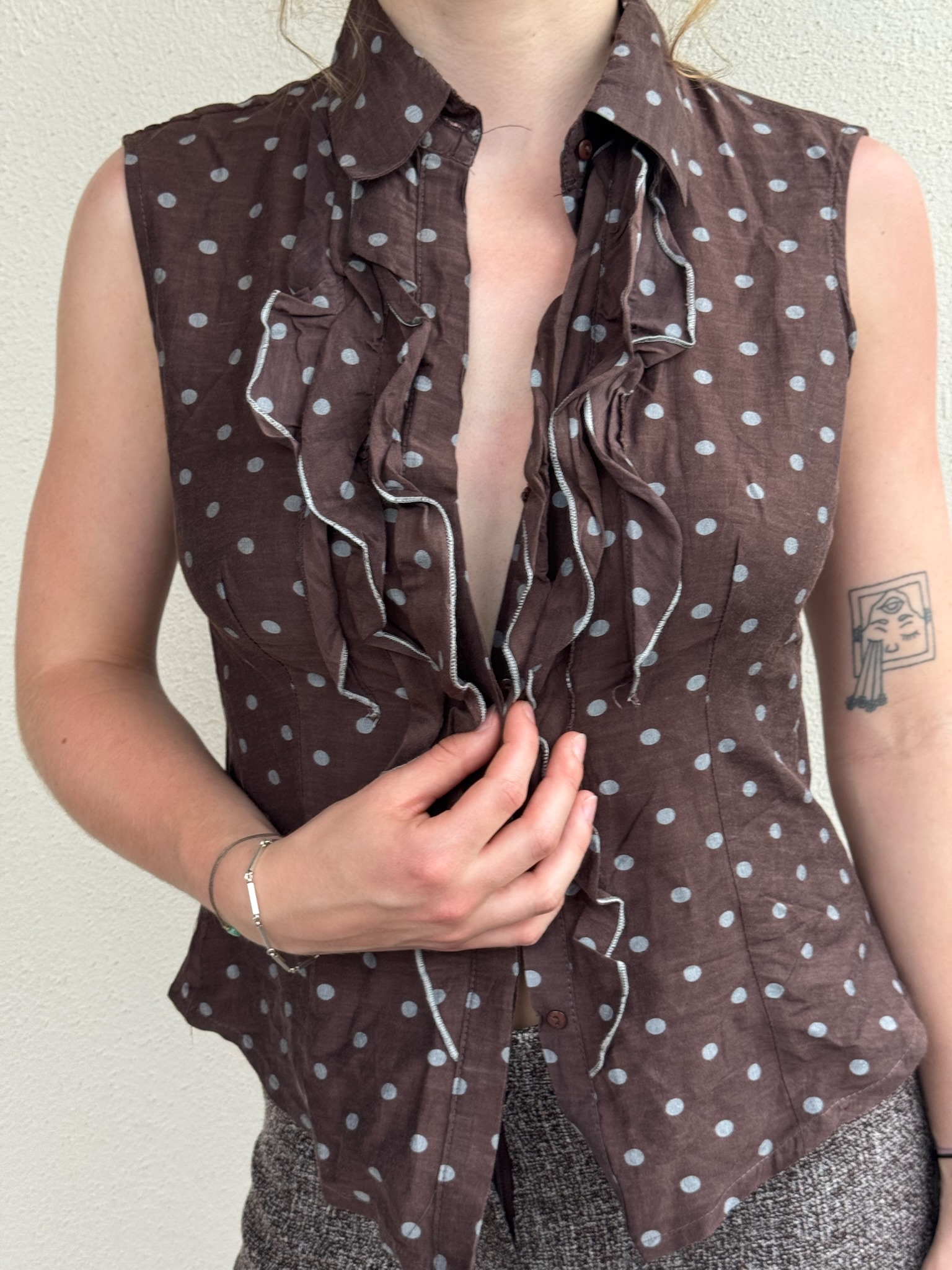 Brown Polka Dot Blouse