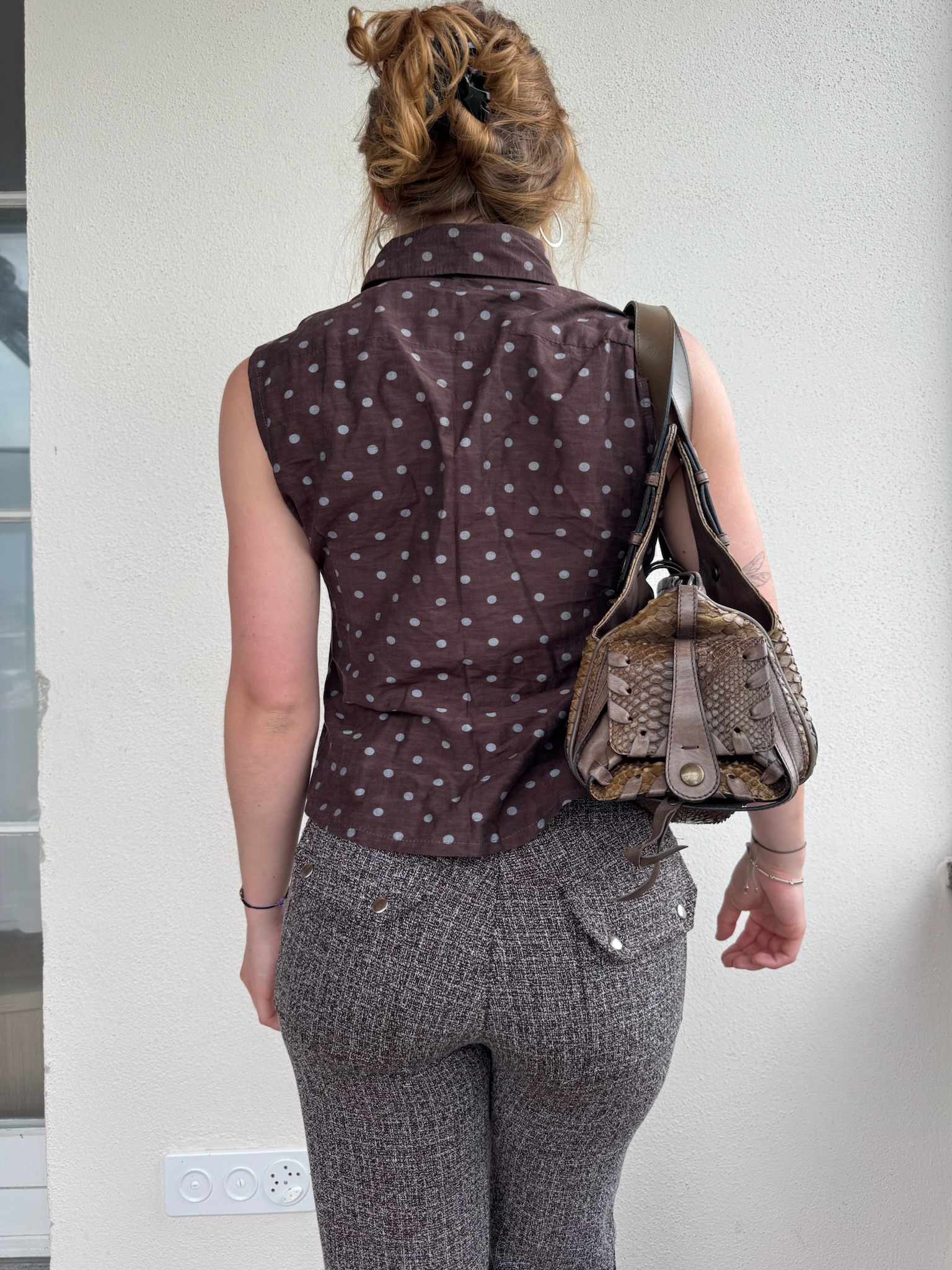 Brown Polka Dot Blouse