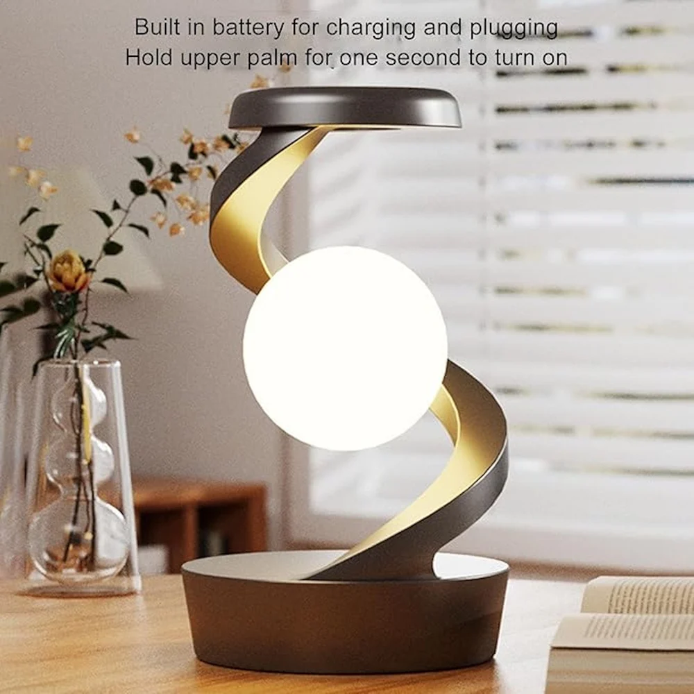 Spiral Rotating Moon Levitating Touch Lamp