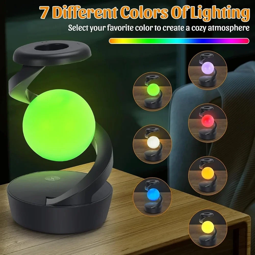Spiral Rotating Moon Levitating Touch Lamp