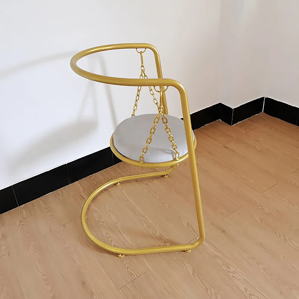 Modern Metal Table with 2 Cushioned Chairs