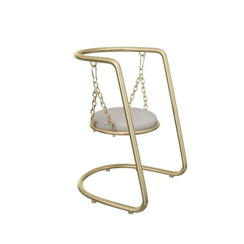 Modern Metal Table with 2 Cushioned Chairs