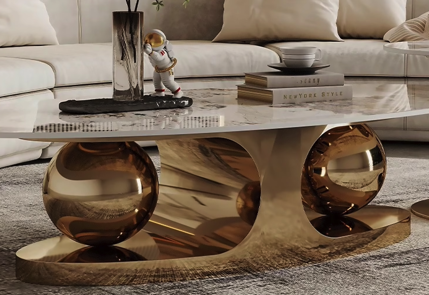 Stainless-Steel Ball Centre Table