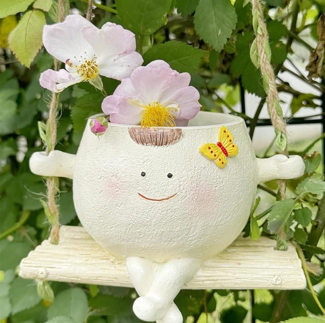 Cute Face Swing Planter Set of 3 pcs Size:-4-5 Inches