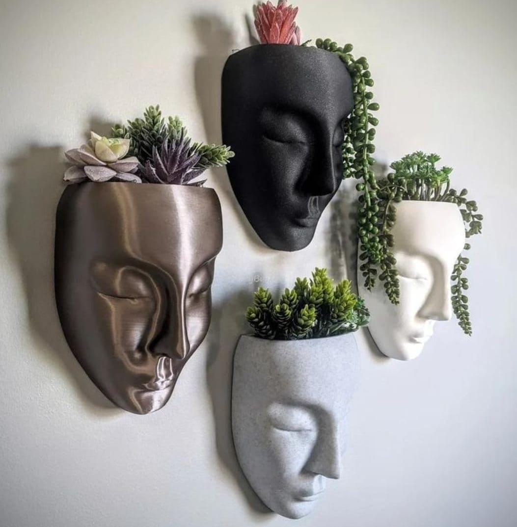Head Wall Planter Set of 4 Pcs Size:-8 Inches