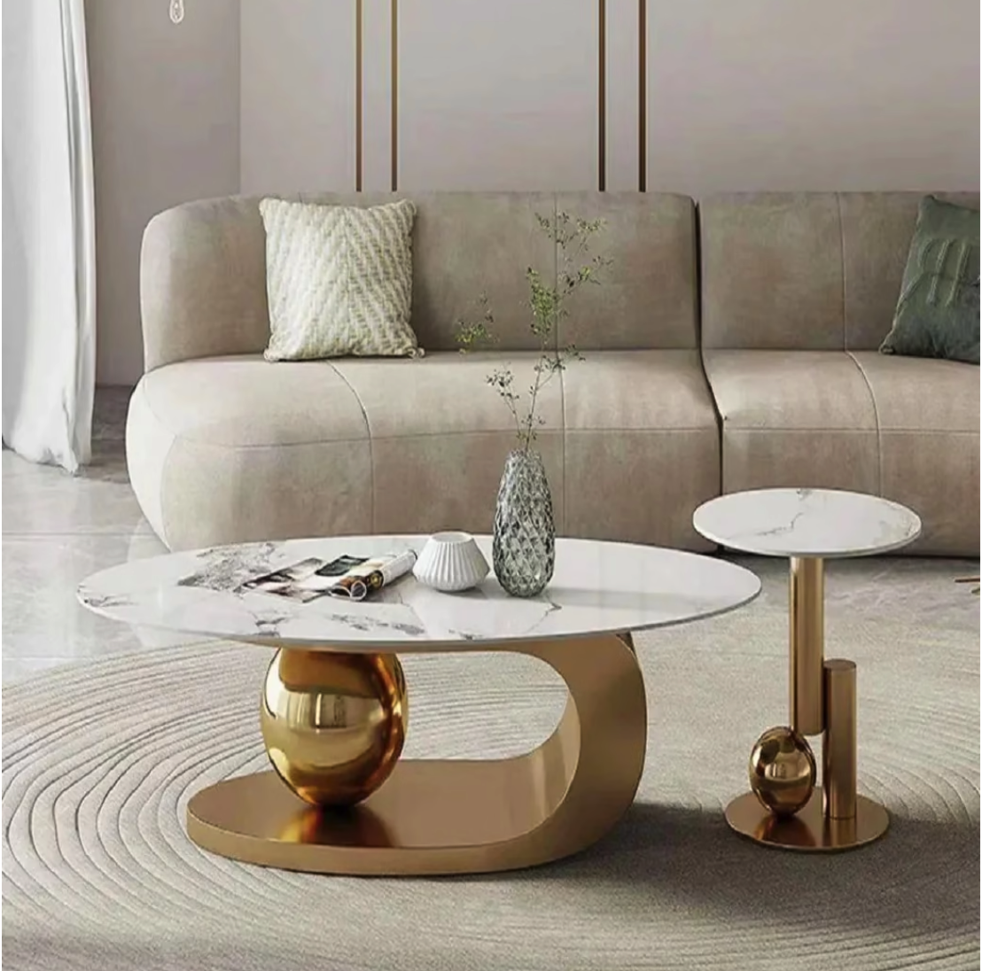 Contemporary Ball Metal Coffee Tables