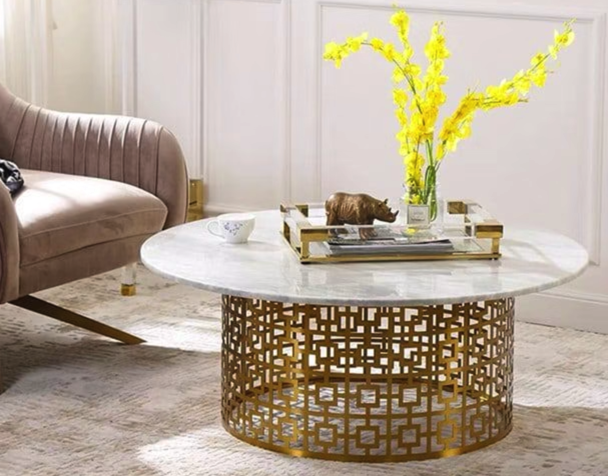 Luxe Round Marble Coffee Table