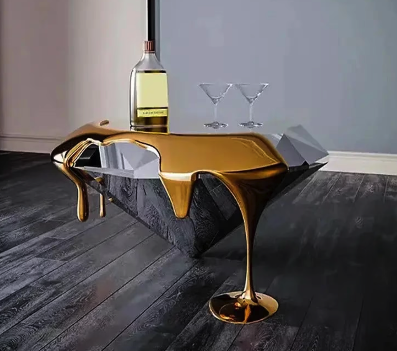 Luxury Diamond Design Coffee Table Š Modern Melting Drop Accent for Elegant Living Rooms