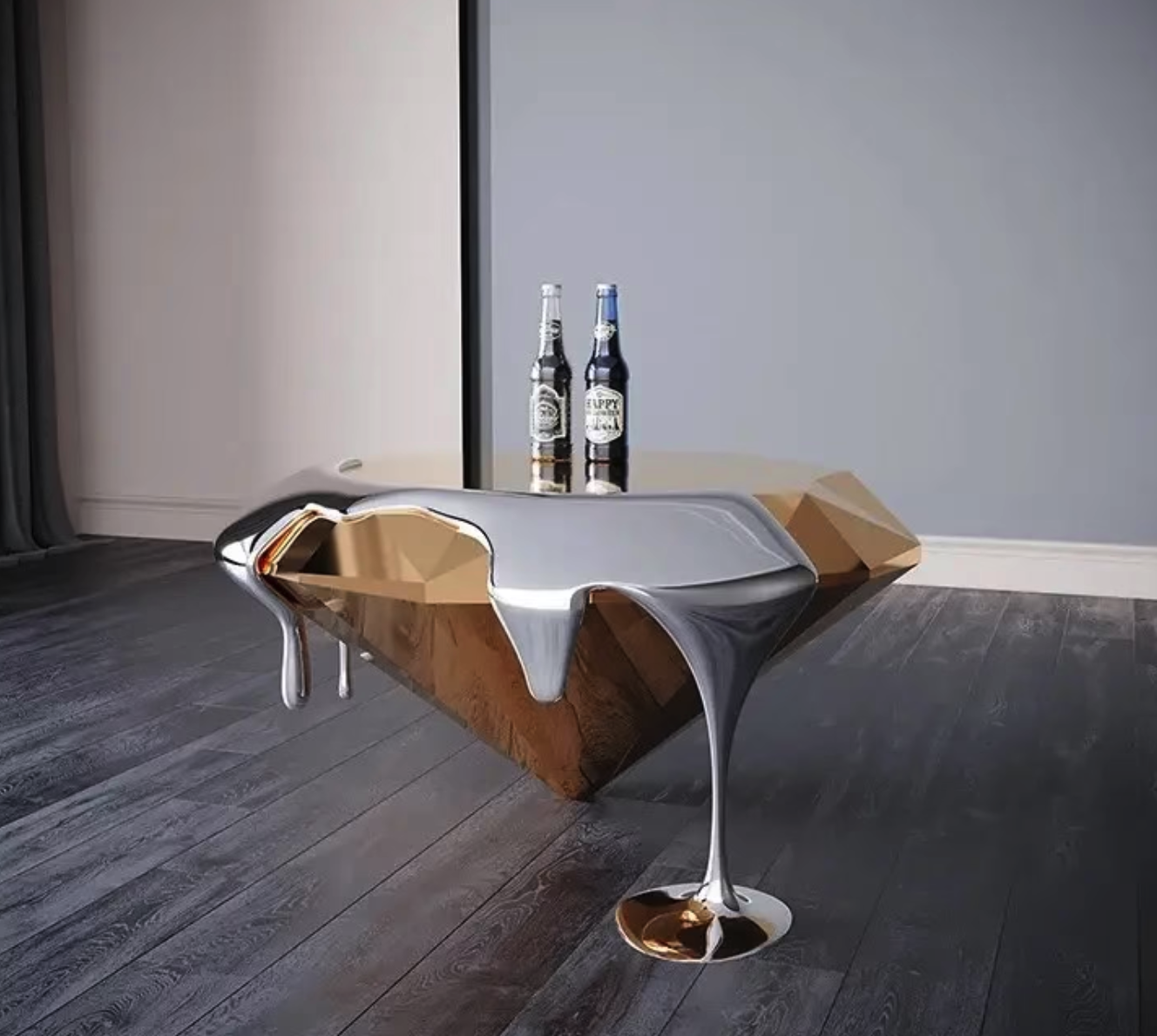 Luxury Diamond Design Coffee Table Š Modern Melting Drop Accent for Elegant Living Rooms