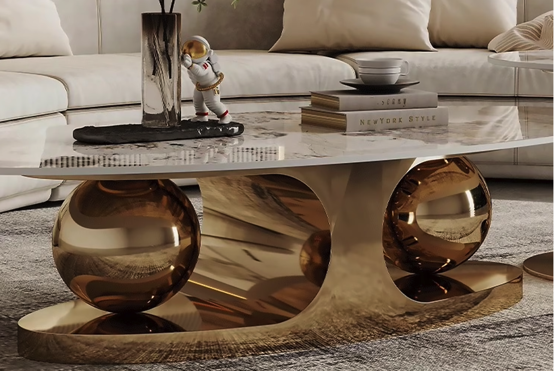 Stainless-Steel Ball Centre Table