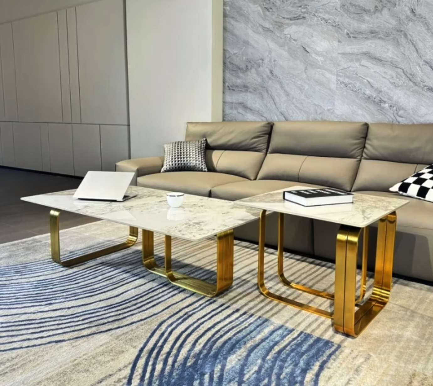 Elegant Modern Nesting Coffee Table Set Of 2
