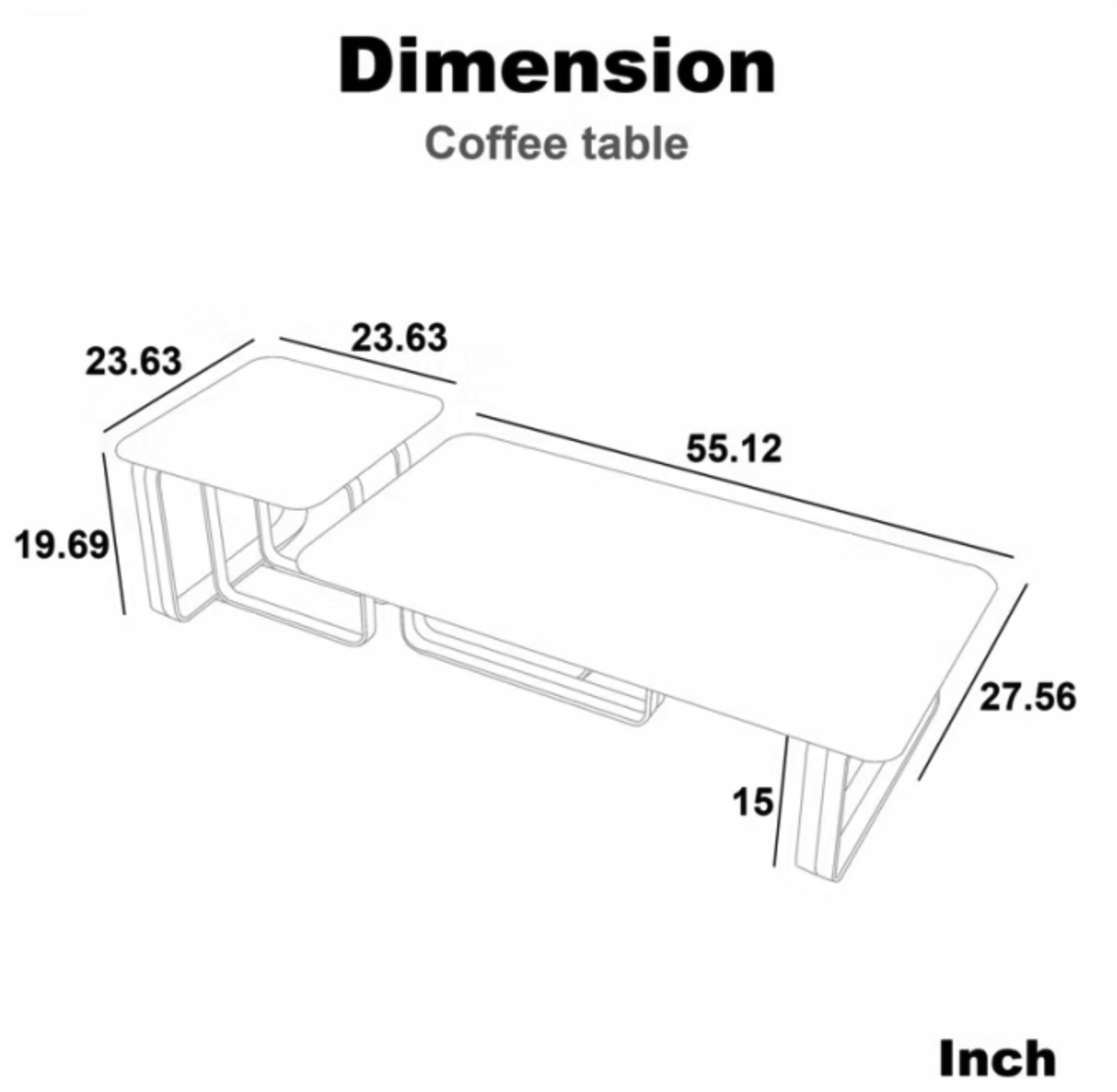 Elegant Modern Nesting Coffee Table Set Of 2