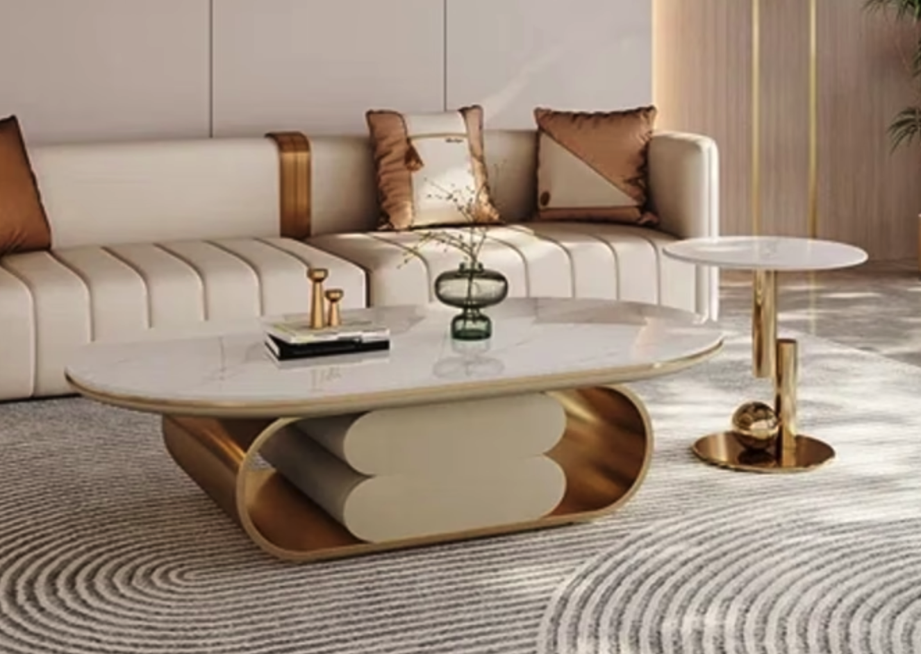 Luxe Nesting Coffee Table Set with Drawer